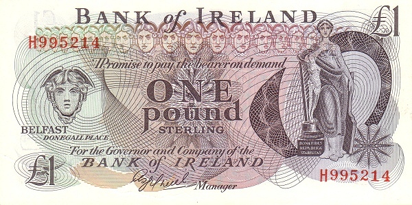 NORTHERN IRELAND 1 Pound 1980 Pick 65 collectible banknote