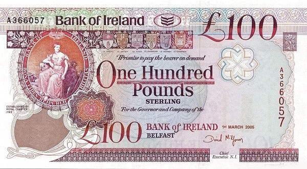 NORTHERN IRELAND 100 Pound 2005 Pick 82 collectible banknote