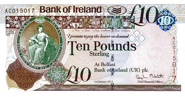NORTHERN IRELAND 10 Pound 2013 Pick 87 collectible banknote