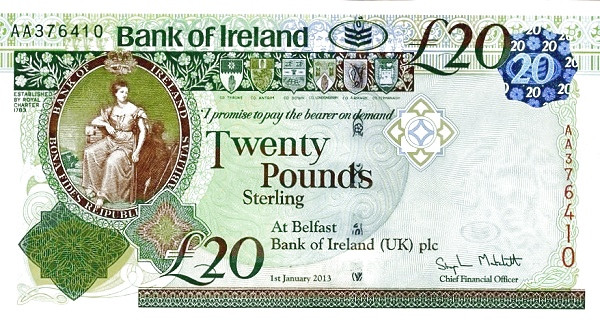 NORTHERN IRELAND 20 Pound 2013 Pick 88 collectible banknote