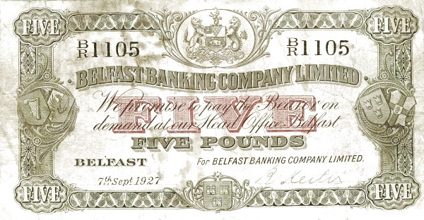 NORTHERN IRELAND 5 Pounds 1966 Pick 127