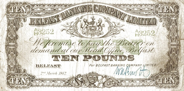 NORTHERN IRELAND 10 Pounds 1965 Pick 128
