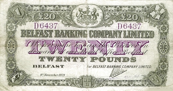 NORTHERN IRELAND 20 Pounds 1965 Pick 129
