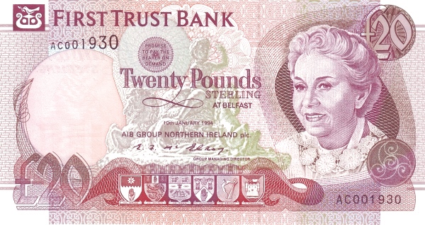 NORTHERN IRELAND 20 Pound 1994 Pick 133 collectible banknote