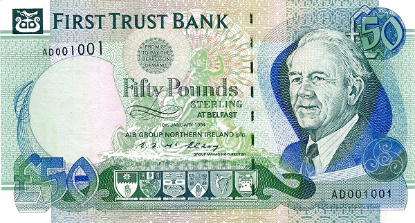 NORTHERN IRELAND 50 Pound 1994 Pick 134 collectible banknote