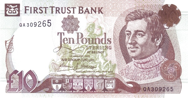 NORTHERN IRELAND 10 Pound 1998 Pick 136 collectible banknote
