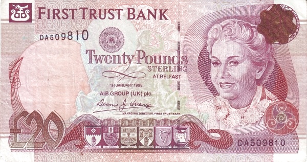 NORTHERN IRELAND 20 Pound 1998 Pick 137 collectible banknote