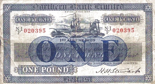 NORTHERN IRELAND 1 Pound 1968 Pick 178 collectible banknote