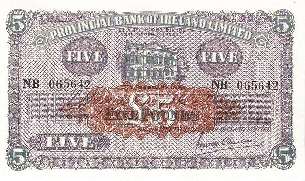 NORTHERN IRELAND 5 Pounds 1952 Pick 239 collectible banknote