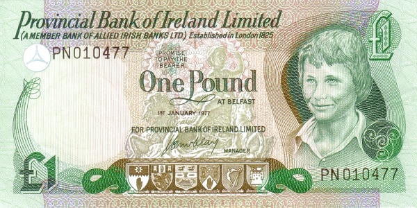 NORTHERN IRELAND 1 Pound 1977 Pick 247 collectible banknote