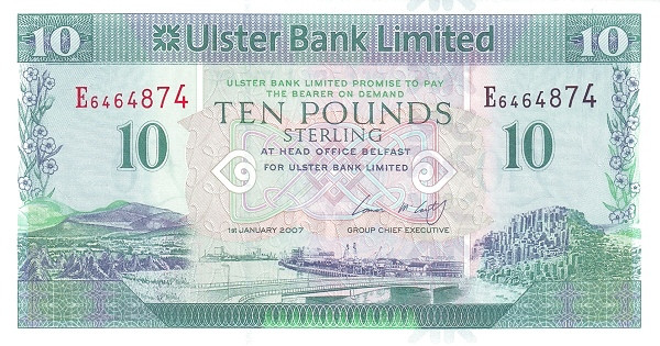 NORTHERN IRELAND 10 Pounds 2007 Pick 341 collectible banknote