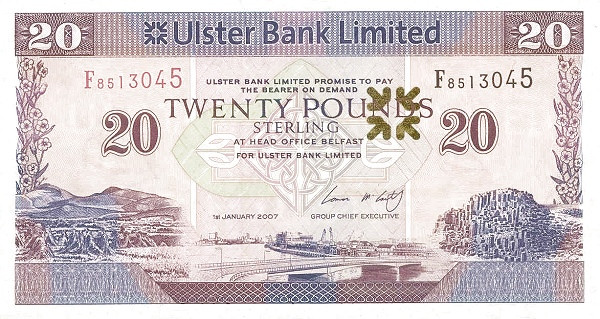 NORTHERN IRELAND 20 Pounds 2007 Pick 342 collectible banknote