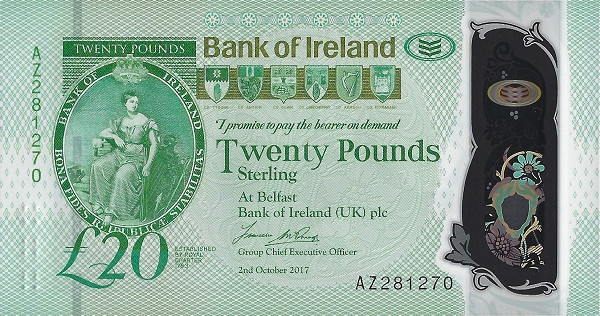 NORTHERN IRELAND 20 Pound 2017 Pick 92 collectible banknote