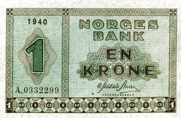 NORWAY 1 Krone 1950 Pick 15
