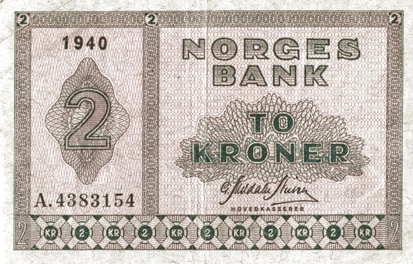 NORWAY 2 Kroner 1950 Pick 16