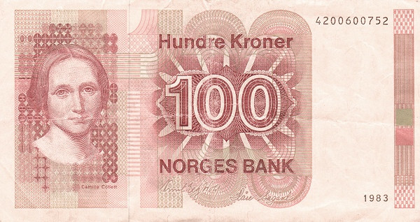 NORWAY 100 Kroner 1983 Pick 43 collectible banknote