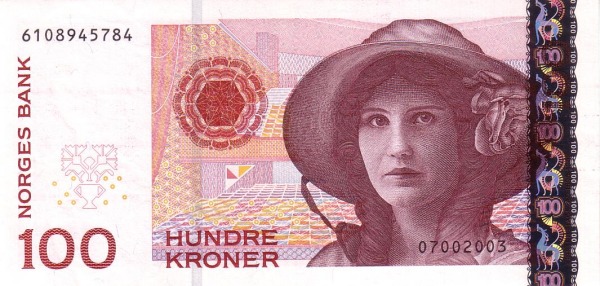 NORWAY 100 Kroner 2003 Pick 49 collectible banknote