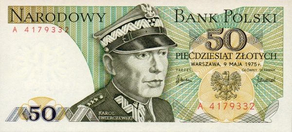 POLAND 50 Zlotych 1975 Pick 142