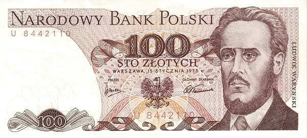 POLAND 100 Zlotych 1975 Pick 143