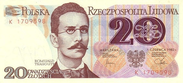 POLAND 20 Zlotych 1982 Pick 149 collectible banknote