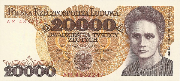 POLAND 20000 Zlotych 1989 Pick 152 collectible banknote