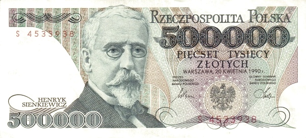 POLAND 500000 Zlotych 1990 Pick 156 collectible banknote