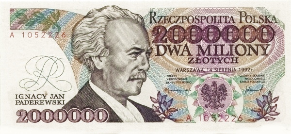 POLAND 2000000 Zlotych 1992 Pick 158 collectible banknote