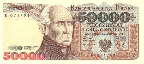 POLAND 50000 Zlotych 1993 Pick 159 collectible banknote