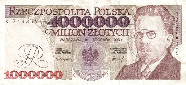 POLAND 1000000 Zlotych 1993 Pick 162 collectible banknote