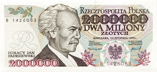 POLAND 2000000 Zlotych 1993 Pick 163 collectible banknote