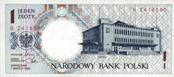 POLAND 1 Zlotych 1990 Pick 164 collectible banknote