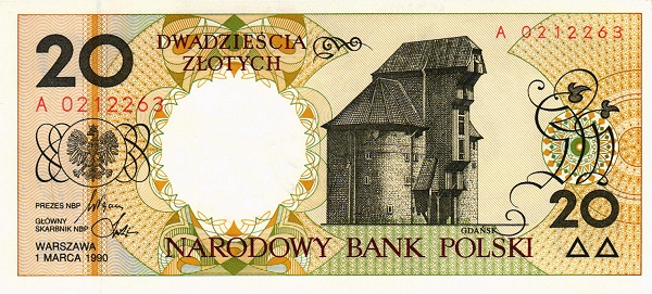 POLAND 20 Zlotych 1990 Pick 168 collectible banknote