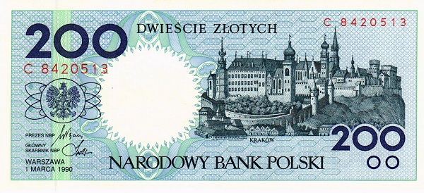 POLAND 200 Zlotych 1990 Pick 171 collectible banknote