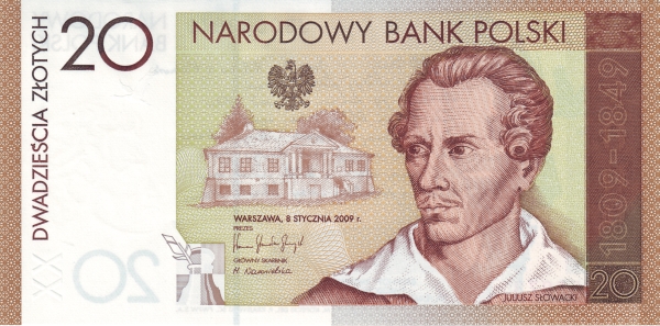 POLAND 20 Zlotych 2009 Pick 180 collectible banknote