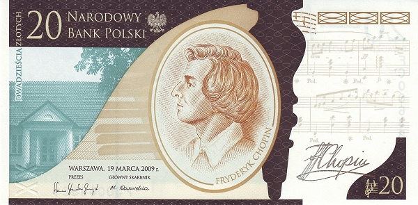 POLAND 20 Zlotych 2009 Pick 181 collectible banknote