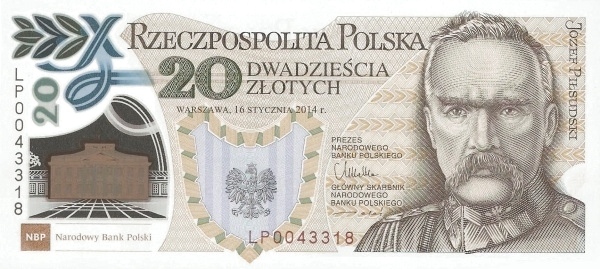POLAND 20 Zlotych 2014 Pick 187 collectible banknote