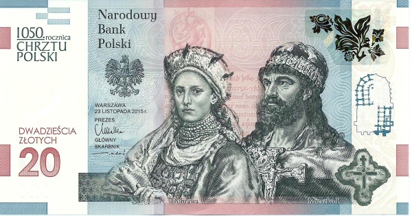 POLAND 20 Zlotych 2015 Pick 188A collectible banknote