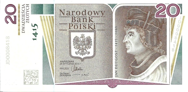 POLAND 20 Zlotych 2015 Pick 188 collectible banknote