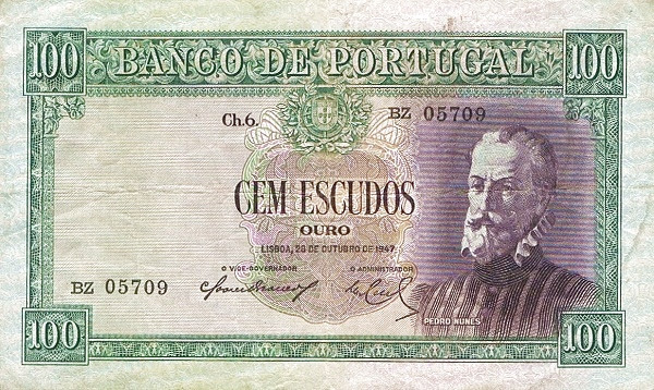 PORTUGAL 100 Escudos 1957 Pick 159