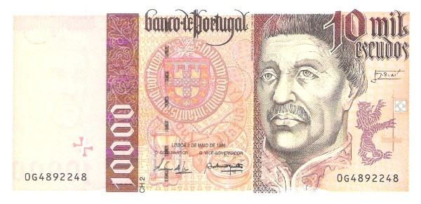 PORTUGAL 10000 Escudos 1996 Pick 191 collectible banknote