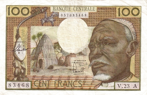 EQUATORIAL AFRICAN STATES 100 Francs 1963 Pick 3