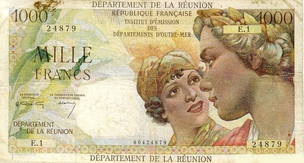 RÉUNION 1000 Francs 1964 Pick 52