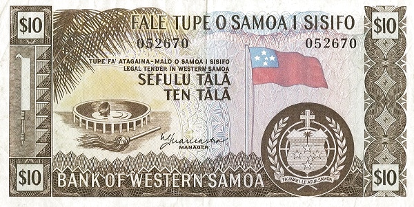 SAMOA 10 T 1967 Pick 18 collectible banknote