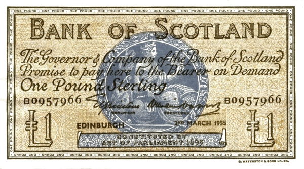 SCOTLAND 1 Pound 1955 Pick 100