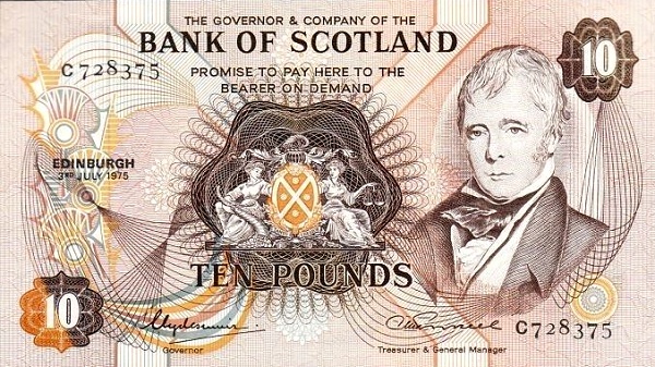 SCOTLAND 10 Pounds 1974 Pick 113 collectible banknote