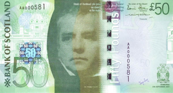 SCOTLAND 50 Pounds 2007 Pick 127 collectible banknote