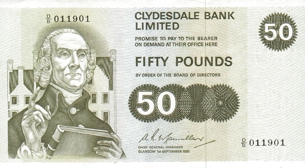 SCOTLAND 50 Pounds 1981 Pick 209 collectible banknote