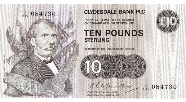 SCOTLAND 10 Pounds 1982 Pick 213 collectible banknote
