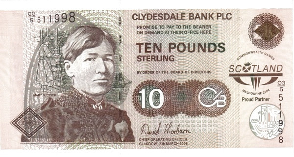 SCOTLAND 10 Pounds 2006 Pick 229E collectible banknote