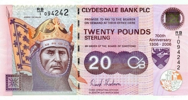 SCOTLAND 20 Pounds 2006 Pick 229G collectible banknote
